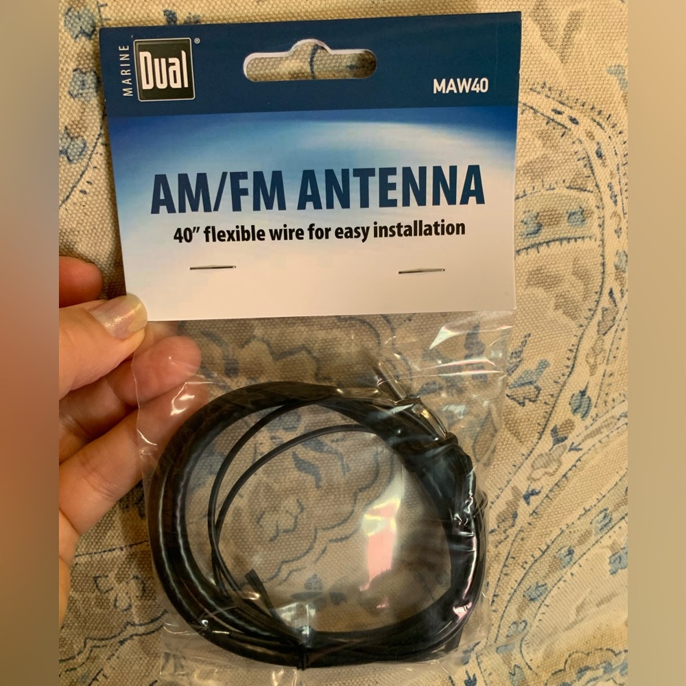 New DUAL Marine 40" AM/FM Soft Flexible Wire Antenna Plug-in